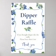 Vattenfärg Blåbärsble Diaperlotteri