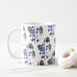 Vattenfärg blåbärsmönster kaffemugg