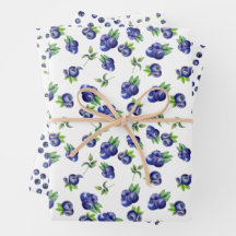 Vattenfärg blåbärsmönster presentpapper