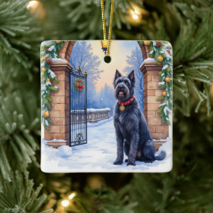 Vattenfärg Black Russian Terrier Järn Jul Julgransprydnad Keramik