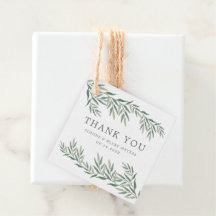 Vattenfärg Blad Grönska Bröllop Tack