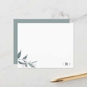 Vattenfärg Blad Monogram Enkel