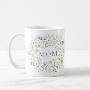 Vattenfärg Blandad Blommigt Ram Kaffemugg