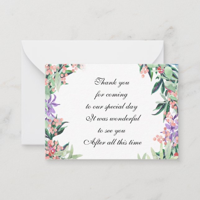 Vattenfärg Blankt tack Anteckningskort (Framsida)