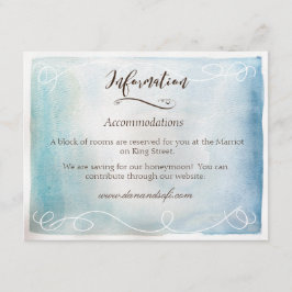 Vattenfärg Blått Hav eller Himmels Informationskor Tilläggskort