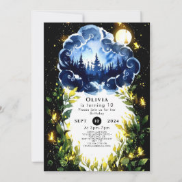 Vattenfärg Bliss Woodland Birthday Inbjudningar