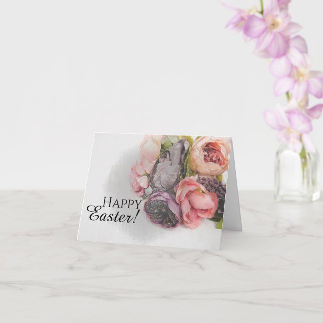 Vattenfärg blombukett gratulationskort kort (Orkide)