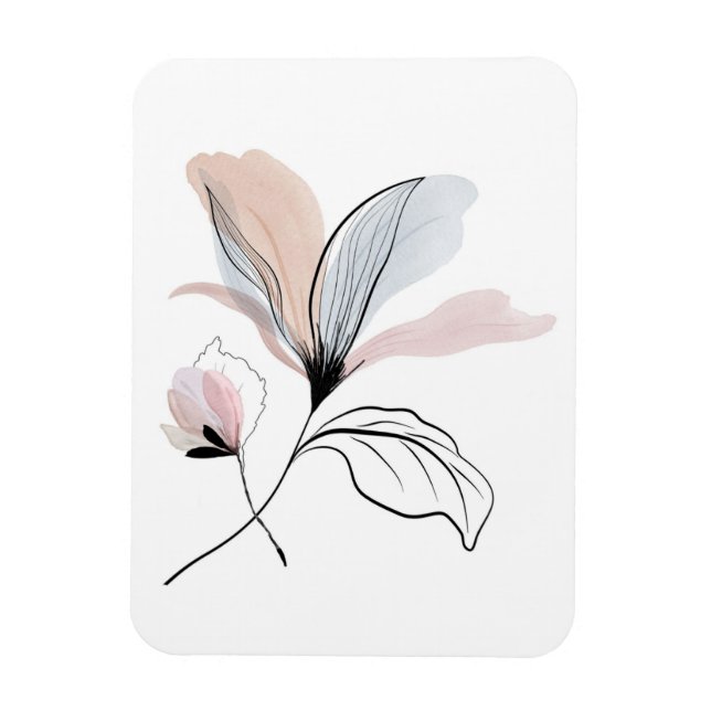 Vattenfärg Blomkastkudde Magnet (Vertikal)