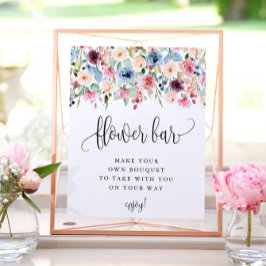 Vattenfärg blomma blommar blommig bar poster