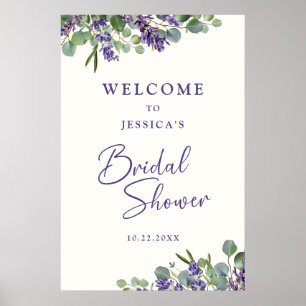Vattenfärg Blomma Bröllopsdusch Välkommen Poster