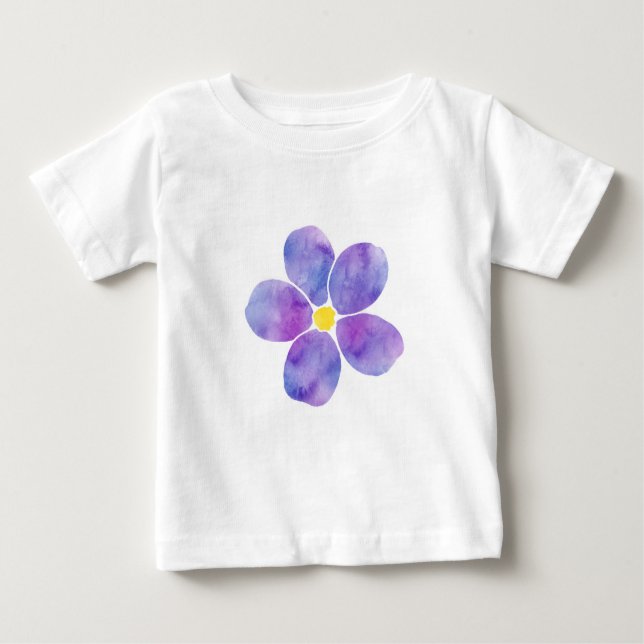 'Vattenfärg Blomma Lila 2'  T Shirt (Framsida)