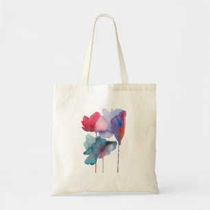 Vattenfärg blomma modern blomsterkonst design tygkasse