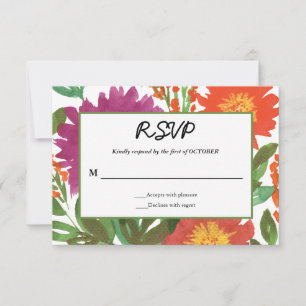 Vattenfärg blomma RSVP-kort Inbjudningar