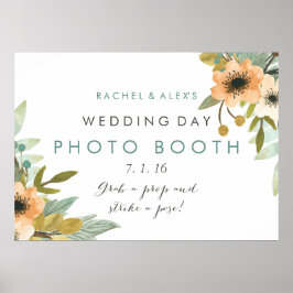 Vattenfärg Blommande Fotobåsaffisch Poster