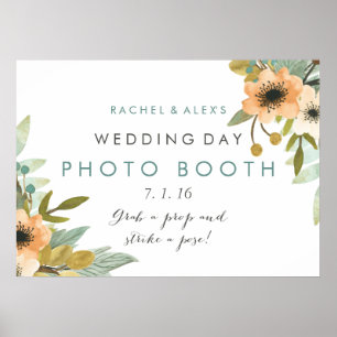 Vattenfärg Blommande Fotobåsaffisch Poster