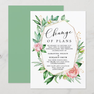 Vattenfärg Blommig Ändring Av Planer Annonsering Inbjudningar