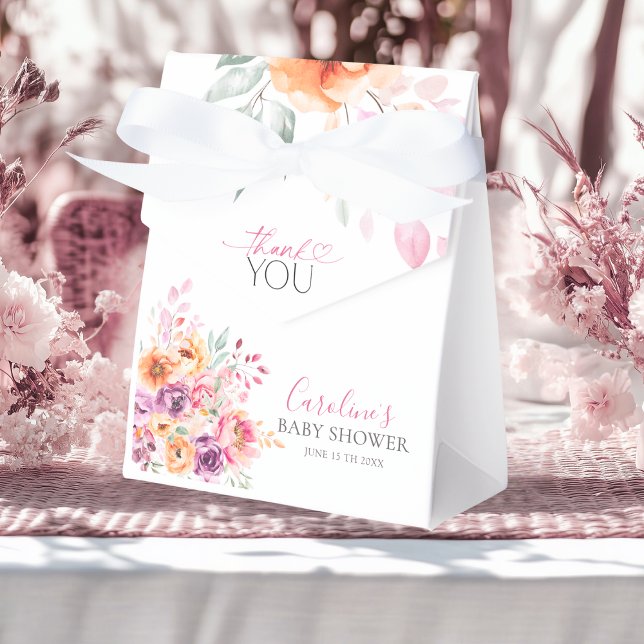 Vattenfärg Blommig Baby I Knopp Tack Presentaskar (Skapare uppladdad)