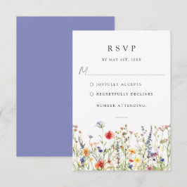 Vattenfärg Blommig Bröllops-RSVP-kort OSA Kort