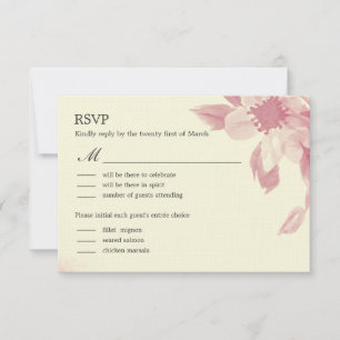 Vattenfärg Blommig Bröllops RSVP-kort OSA Kort