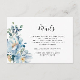 Vattenfärg blommig Bröllopsdetaljkort Tilläggskort