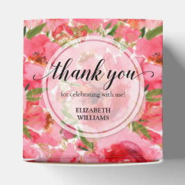 Vattenfärg Blommig Bröllopsdusch Fyrkant Presentaskar