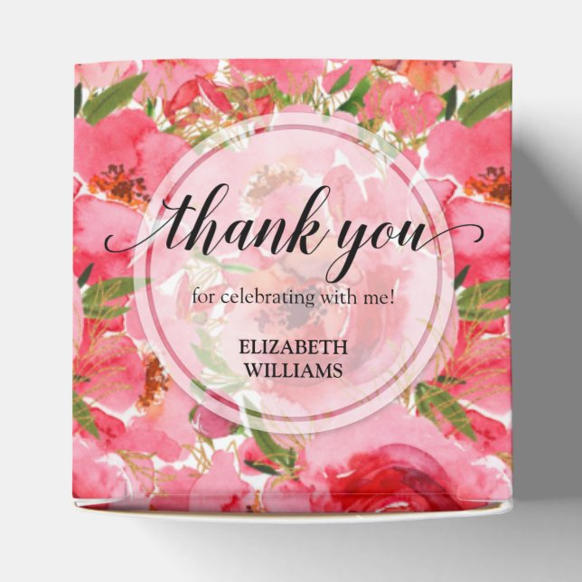 Vattenfärg Blommig Bröllopsdusch Fyrkant Presentaskar (Överdel)