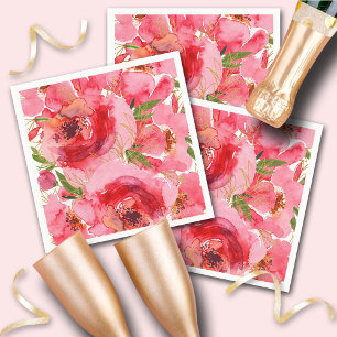 Vattenfärg Blommig Bröllopsdusch Servetter