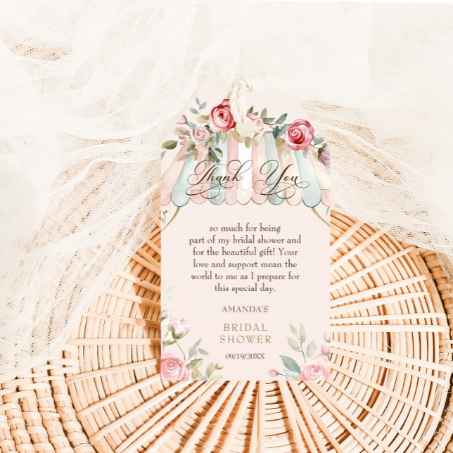 Vattenfärg Blommig Bröllopsdusch Tacksamt Etikett (Skapare uppladdad)