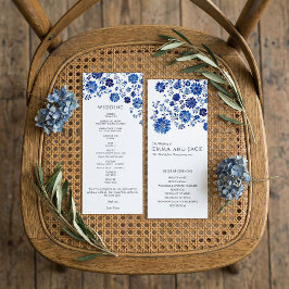 Vattenfärg Blommig Bröllopsordning Ceremoniordning Program