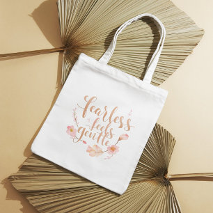 Vattenfärg blommig citat elegant snygg toteväska tygkasse