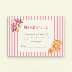 Vattenfärg Blommig Citrus Baby Shower Blöja Lotter Tilläggskort