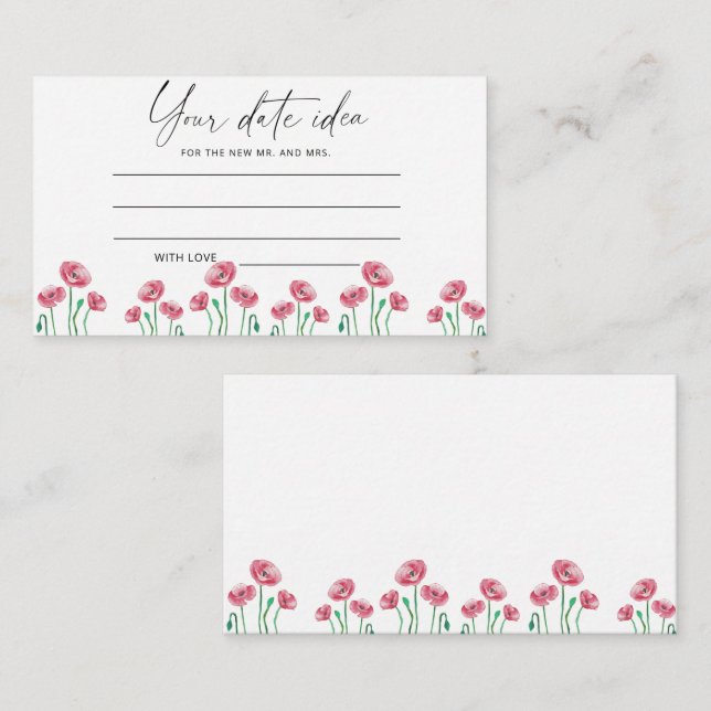 Vattenfärg blommig Dejtingun idéer \ Dejtburk  Tilläggskort (Fram/baksida)