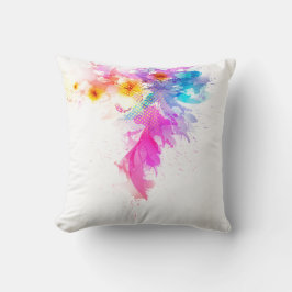 Vattenfärg Blommig Dekorativ Kuddslips Kudde