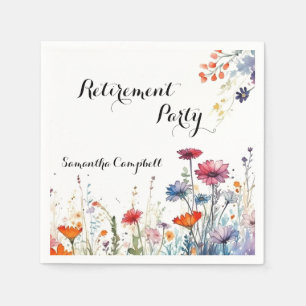 Vattenfärg Blommig Elegant Pensionärsfest Pappersservett