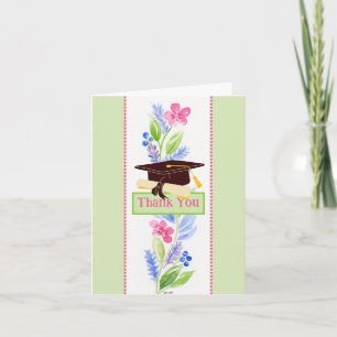 Vattenfärg Blommig EXAMENSTACKSAMKENS Tack Kort