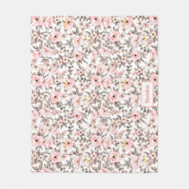 Vattenfärg Blommig Fleecefilt