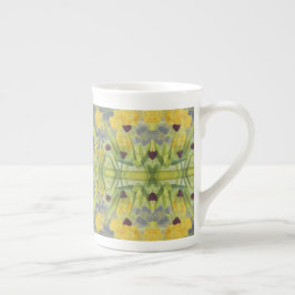 Vattenfärg Blommig Hjärttryck Benporslin Mugg