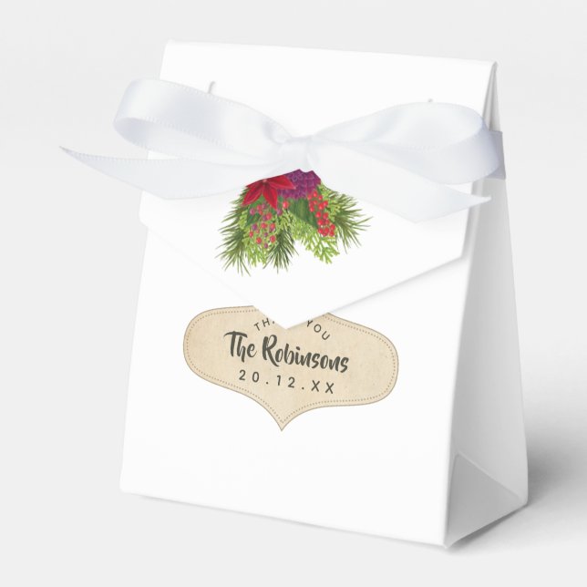 Vattenfärg Blommig Jul Presentaskar (Framsidan Sidan)