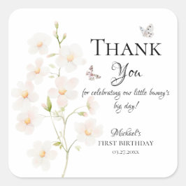 Vattenfärg Blommig Kanin Fest Gåvor Etiketter