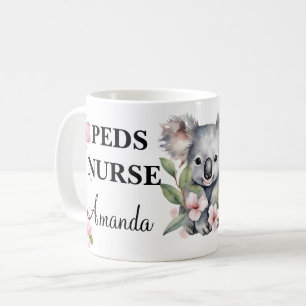 Vattenfärg Blommig Koala Björn Anpassad Sjuksköter Kaffemugg
