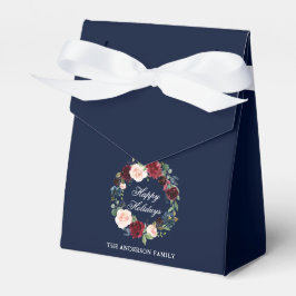Vattenfärg Blommig Krans Glad Jul Slinga Presentaskar