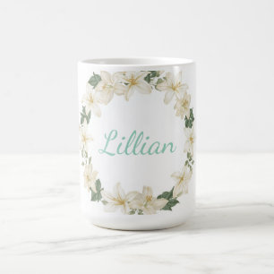 Vattenfärg Blommig Krans Mors Dag Kaffemugg