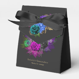 Vattenfärg Blommig Mardi Gras Quinceañera Presentaskar