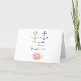 Vattenfärg Blommig Marin Bröllop Program