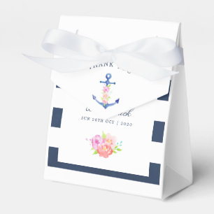 Vattenfärg Blommig Marin Bröllop Tack Presentaskar