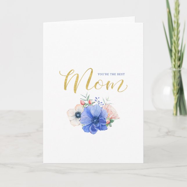 Vattenfärg Blommig Morsdagskort Kort (Framsida)