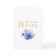 Vattenfärg Blommig Morsdagskort