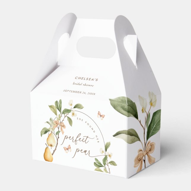 Vattenfärg Blommig Perfekt Päron Bröllopsdusch Presentaskar (Framsidan Sidan)