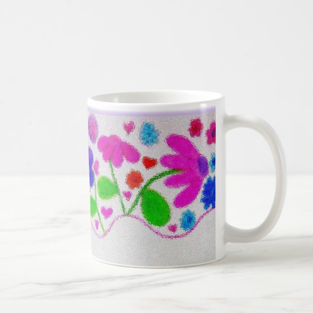 Vattenfärg Blommig Presentmugg Kaffemugg (Höger)