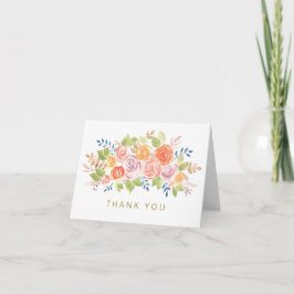 Vattenfärg Blommig Rosa Guld Generisk Tack Kort